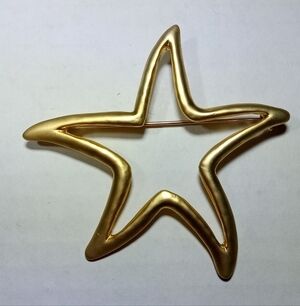 Vintage Gold Givenchy Paris Large Star Brooch Pin Classy Business Casual Core